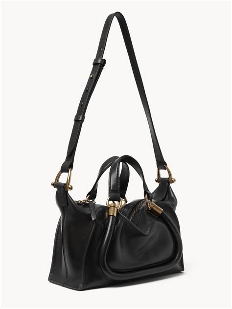 chloe paraty small black|Mini Paraty 24 bag in shiny leather .